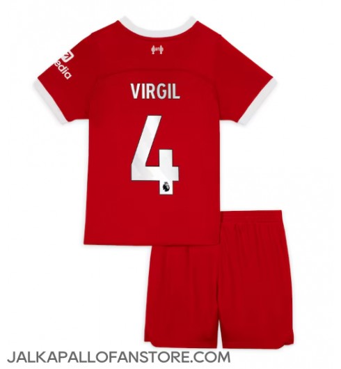 Liverpool Virgil van Dijk #4 Kotipaita Lasten 2023-24 Lyhythihainen (+ shortsit)